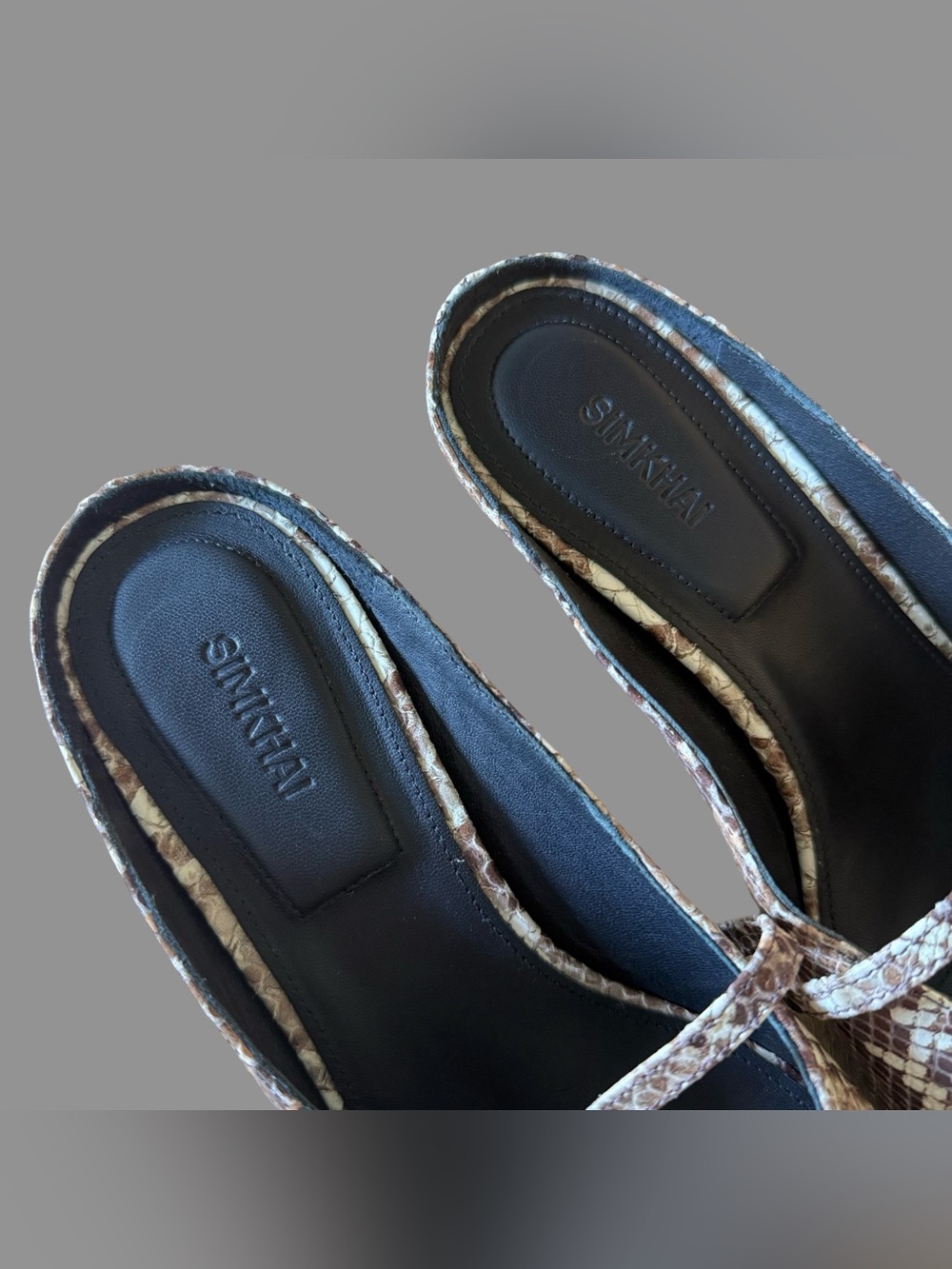 Simkhai Snake Print Pointy Toe Slip On Kitten Heel Mules US8/ EU38 NWOT ($495) - Picture 2 of 6